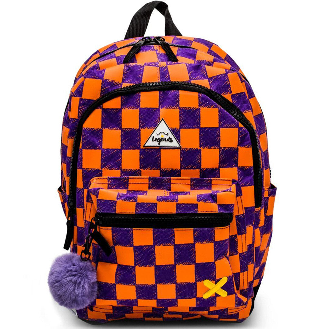little legends kinderrugzak met regenhoes large - multi checkerboard - 38 cm | LL2009-14 | 0