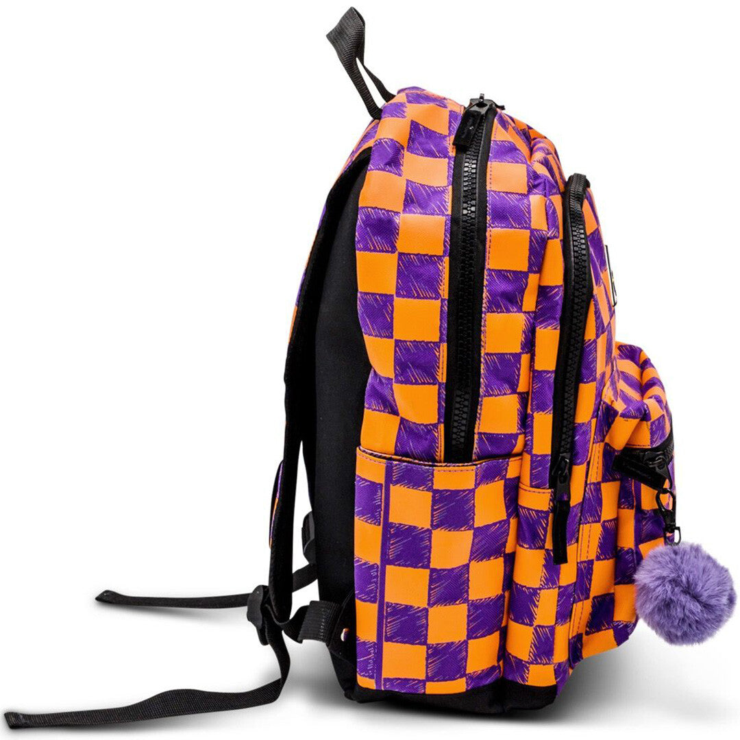 little legends kinderrugzak met regenhoes large - multi checkerboard - 38 cm | LL2009-14 | 5