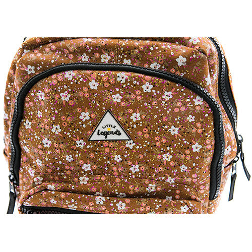 little legends rugzak met regenhoes large - vintage flower - 38 cm | LL2006-03  | 3