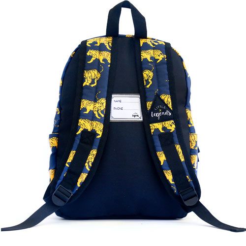 little legends rugzak met regenhoes medium - tijger blauw - 38 cm   | LL2002-02 | 5