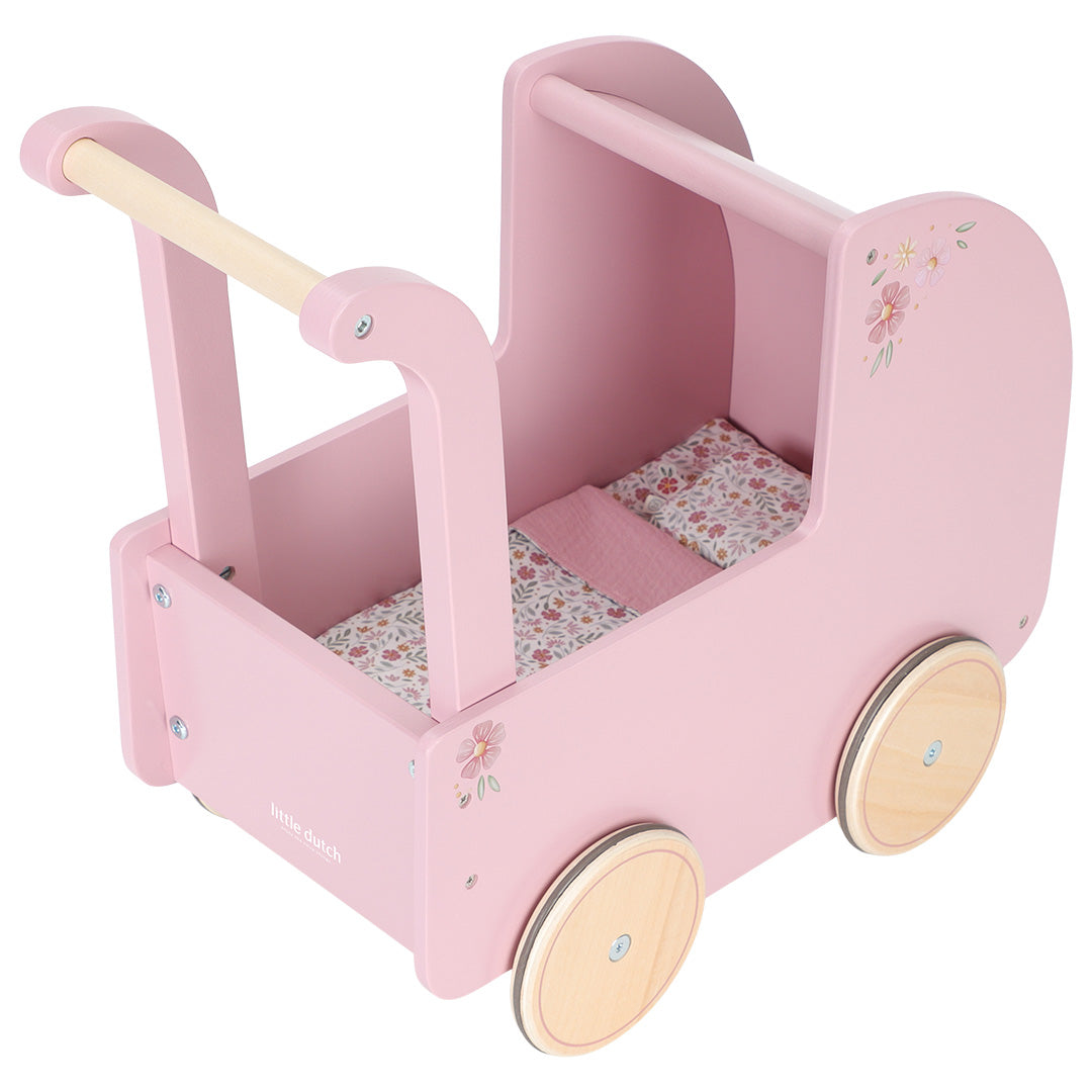 little dutch houten poppenwandelwagen - roze | LD2519 | 0