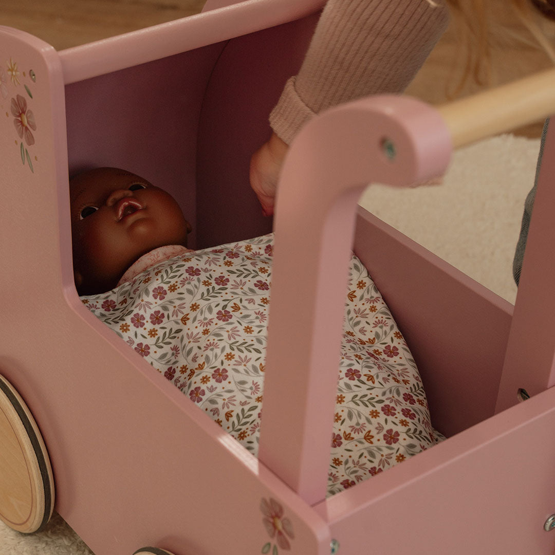 little dutch houten poppenwandelwagen - roze | LD2519 | 5