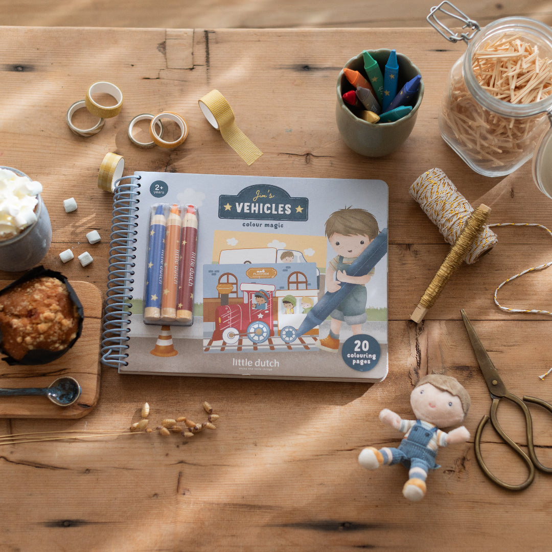 little dutch kleurboek met kleurpotloden jim's vehicles | 126855 | 21