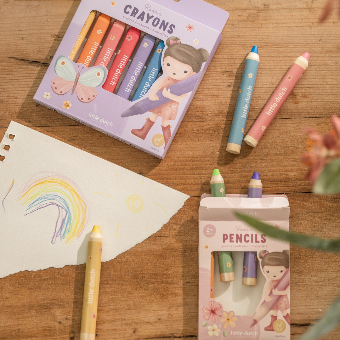 little dutch kleurpotloden rosa - meerkleurig - 6st | 126725 | 11