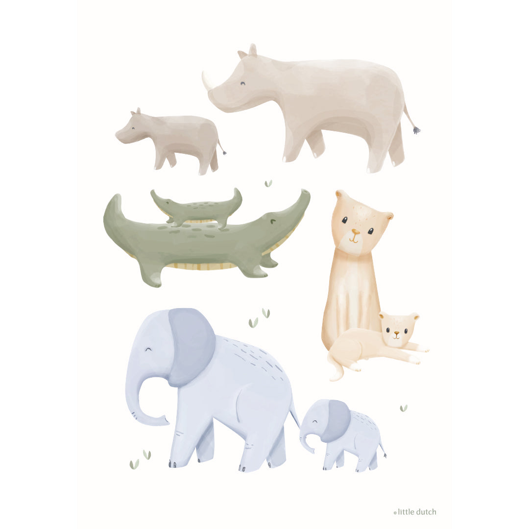 little dutch dubbelzijdige poster safari friends - safari leo | PW10225047 | 3