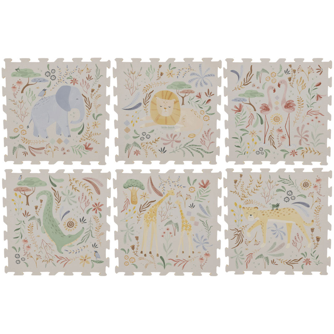 little dutch foam speelmat - safari friends - 180x120 cm | 2017501 | 