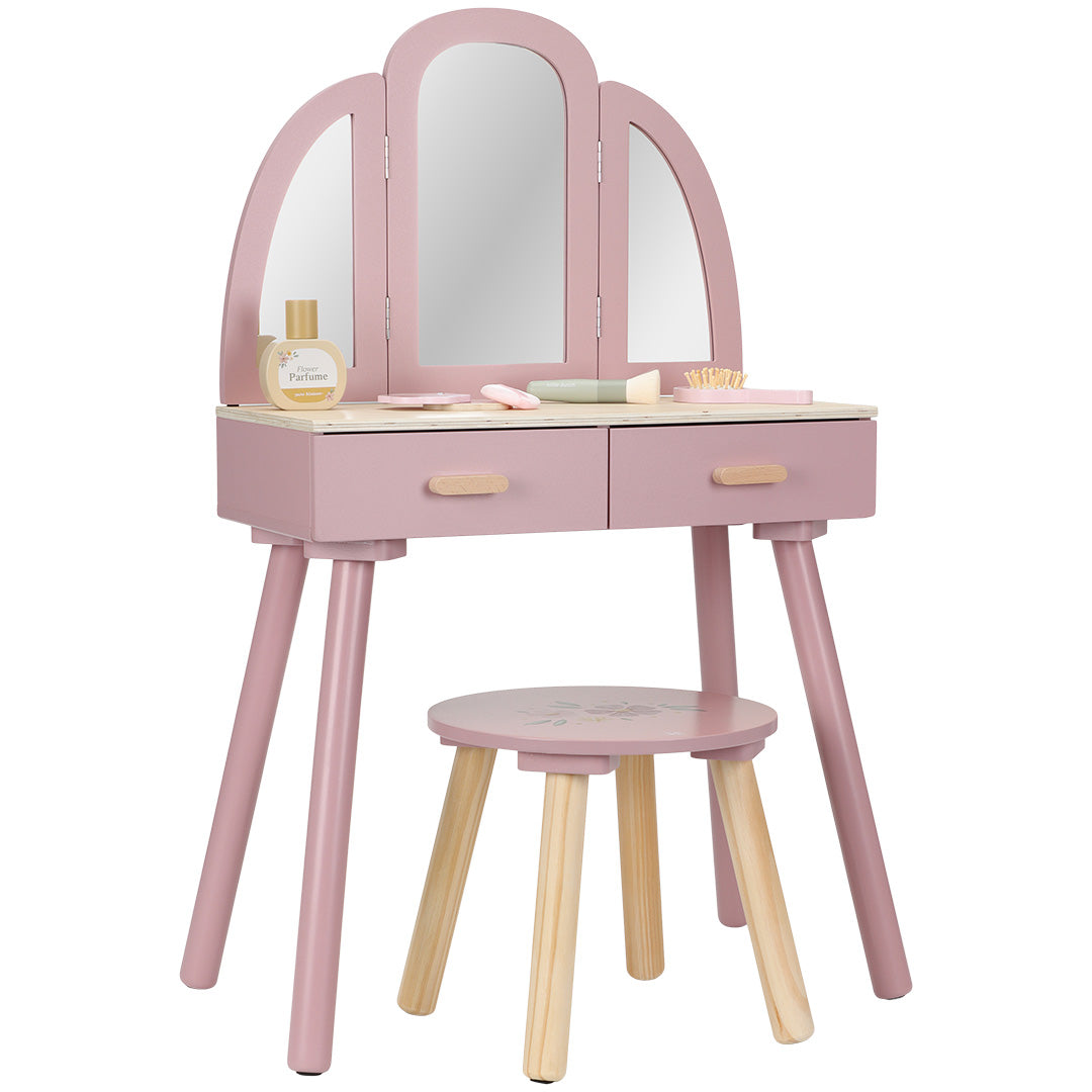 little dutch kaptafel met poten en accessoires - roze | LD2513 | 3