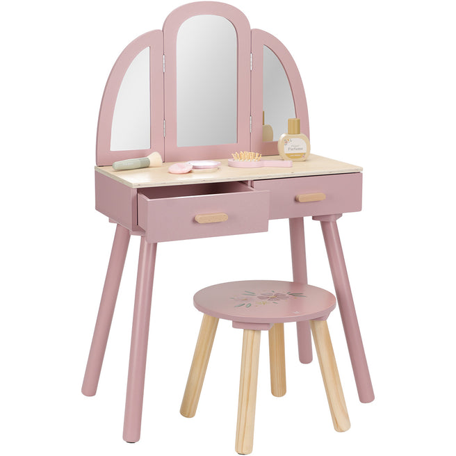 little dutch kaptafel met poten en accessoires - roze | LD2513 | 0