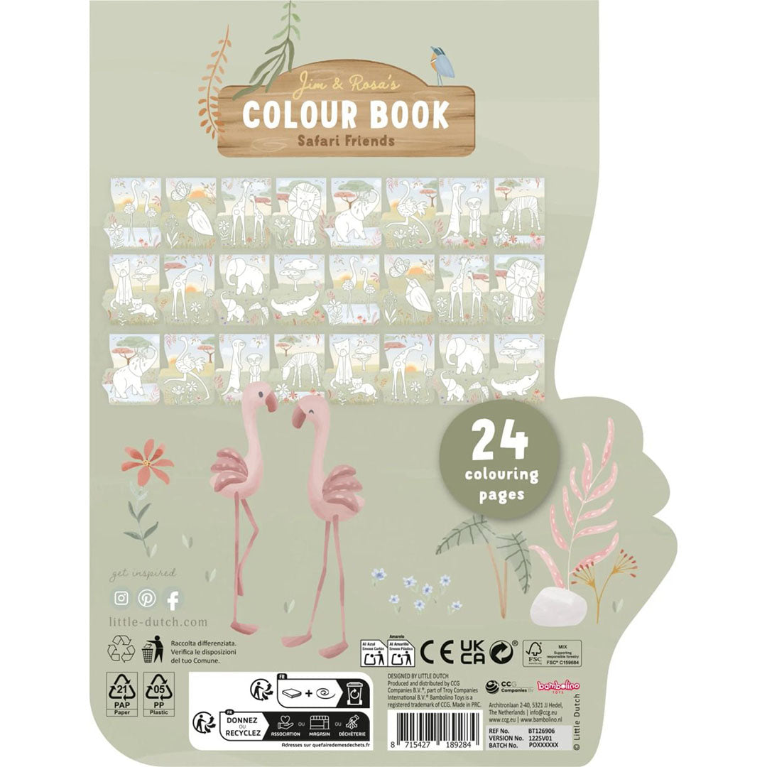 little dutch kleurboek flamingo - safari friends | LDBT126906 | 3