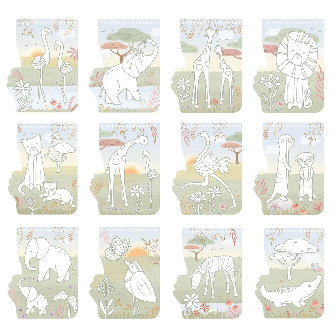 little dutch kleurboek flamingo - safari friends | LDBT126906 | 2