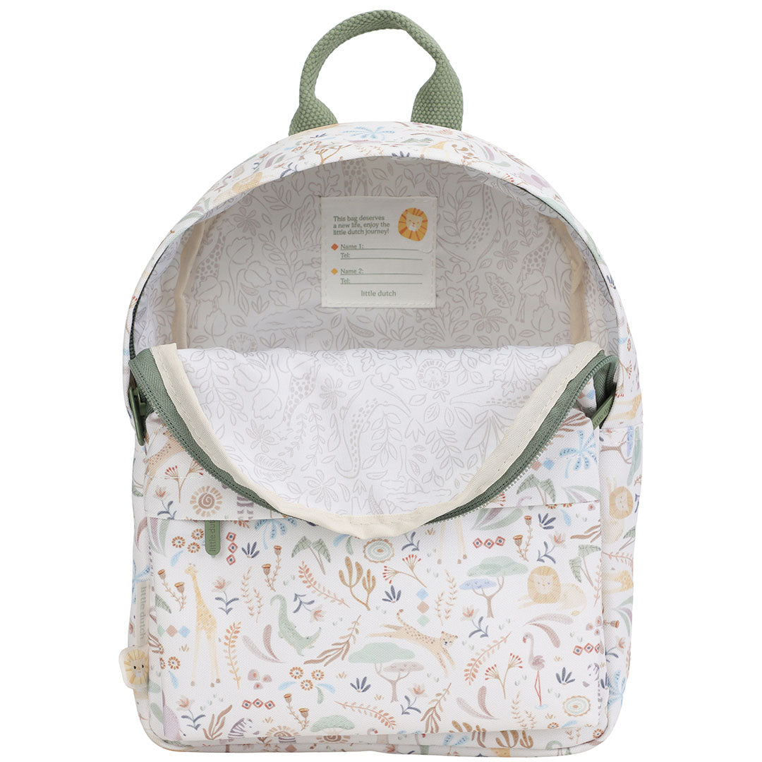 little dutch kleuterrugzak safari friends - wit - 29 cm | LD4921 | 4