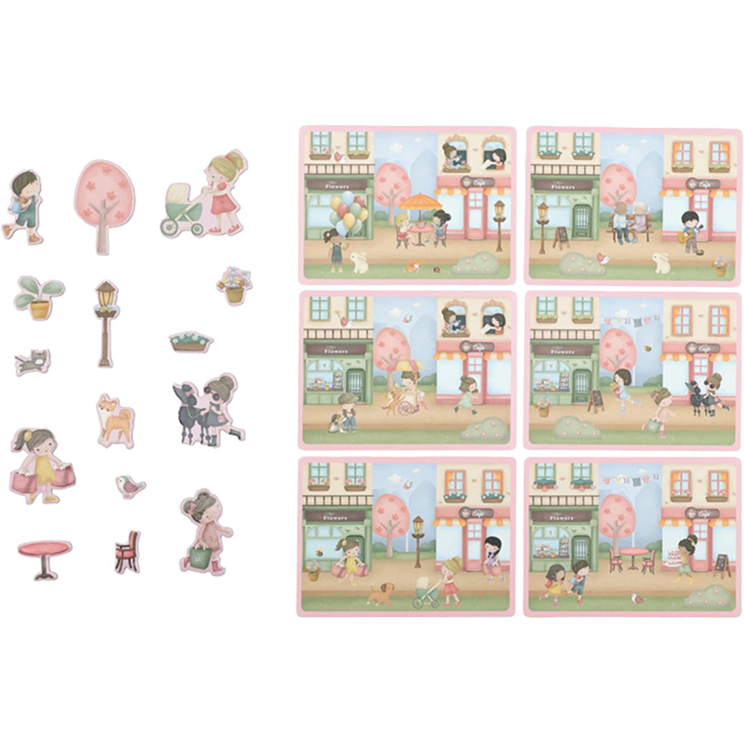 little dutch magneetspel winkelstraat - rosa | LD4785 | 2