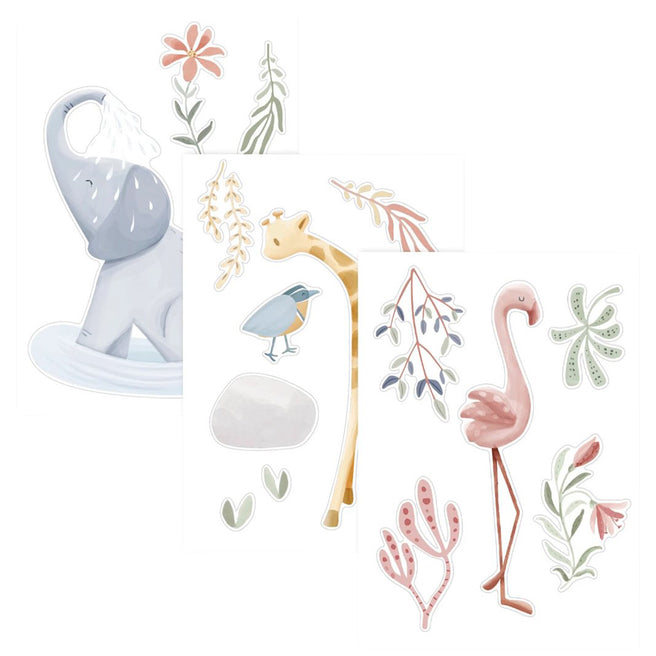 little dutch muurstickers safari friends - blooming safari | WD345047 | 