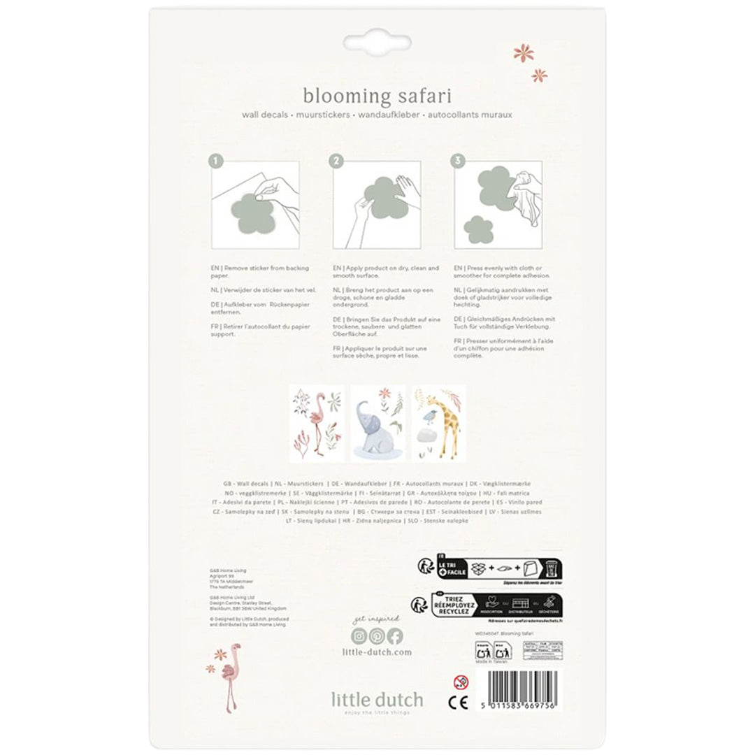 little dutch muurstickers safari friends - blooming safari | WD345047 | 5