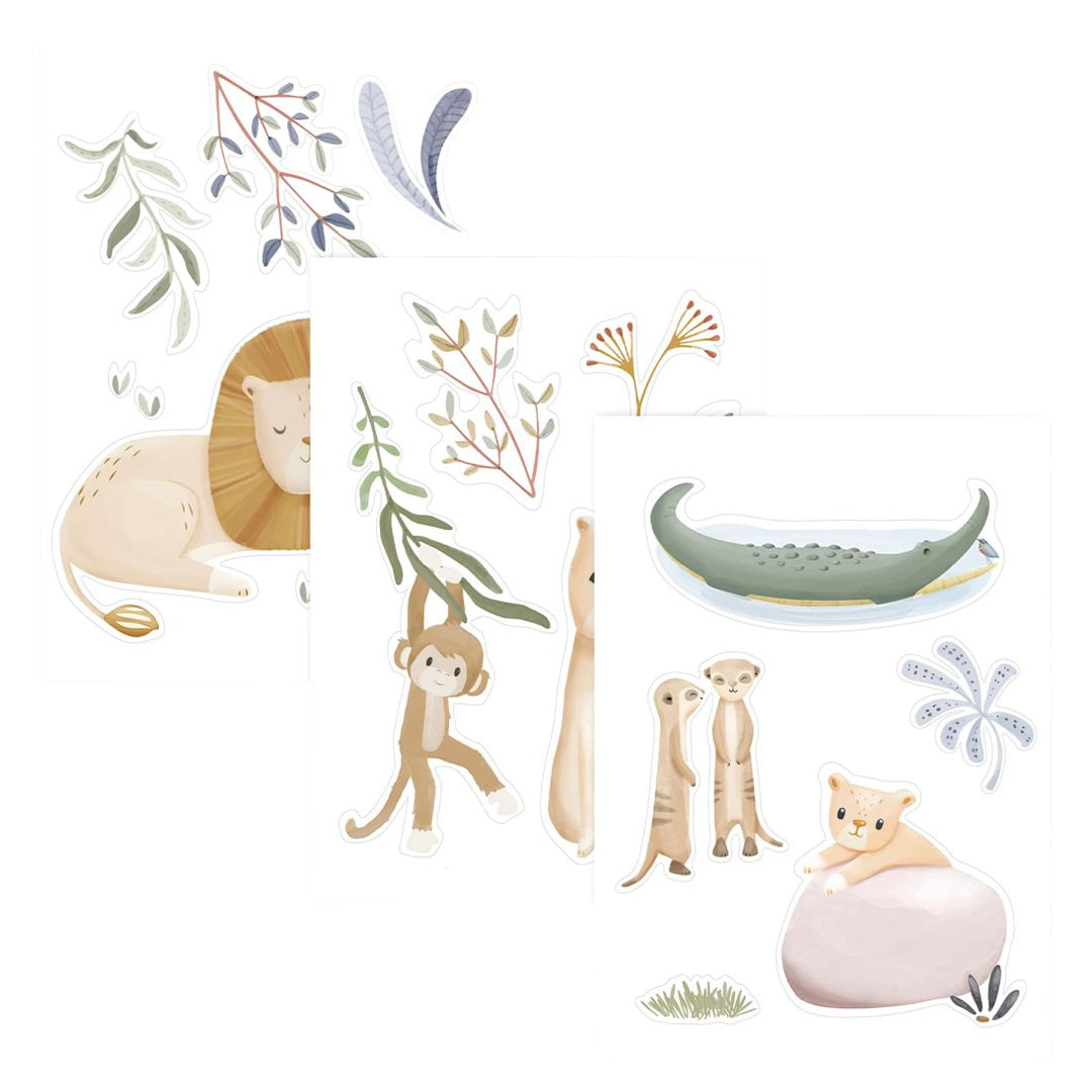 little dutch muurstickers safari friends - safari leo