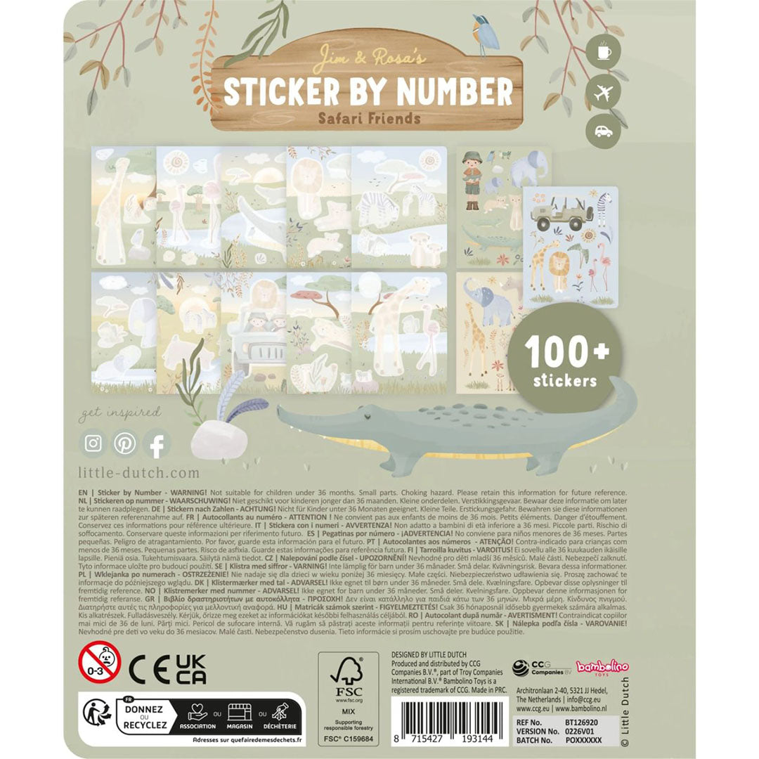 little dutch stickerboek op nummer jim - safari friends | LDBT126920 | 3