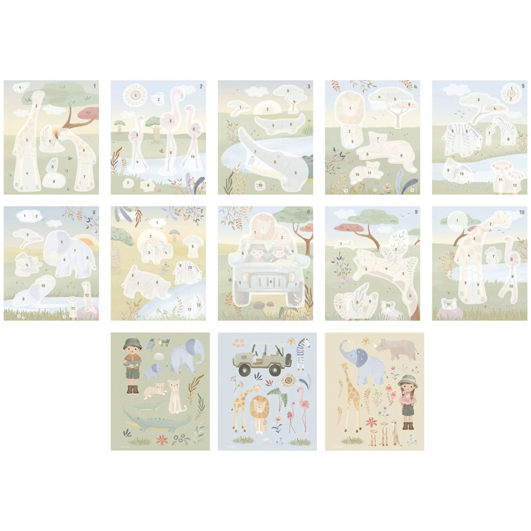 little dutch stickerboek op nummer jim - safari friends | LDBT126920 | 2