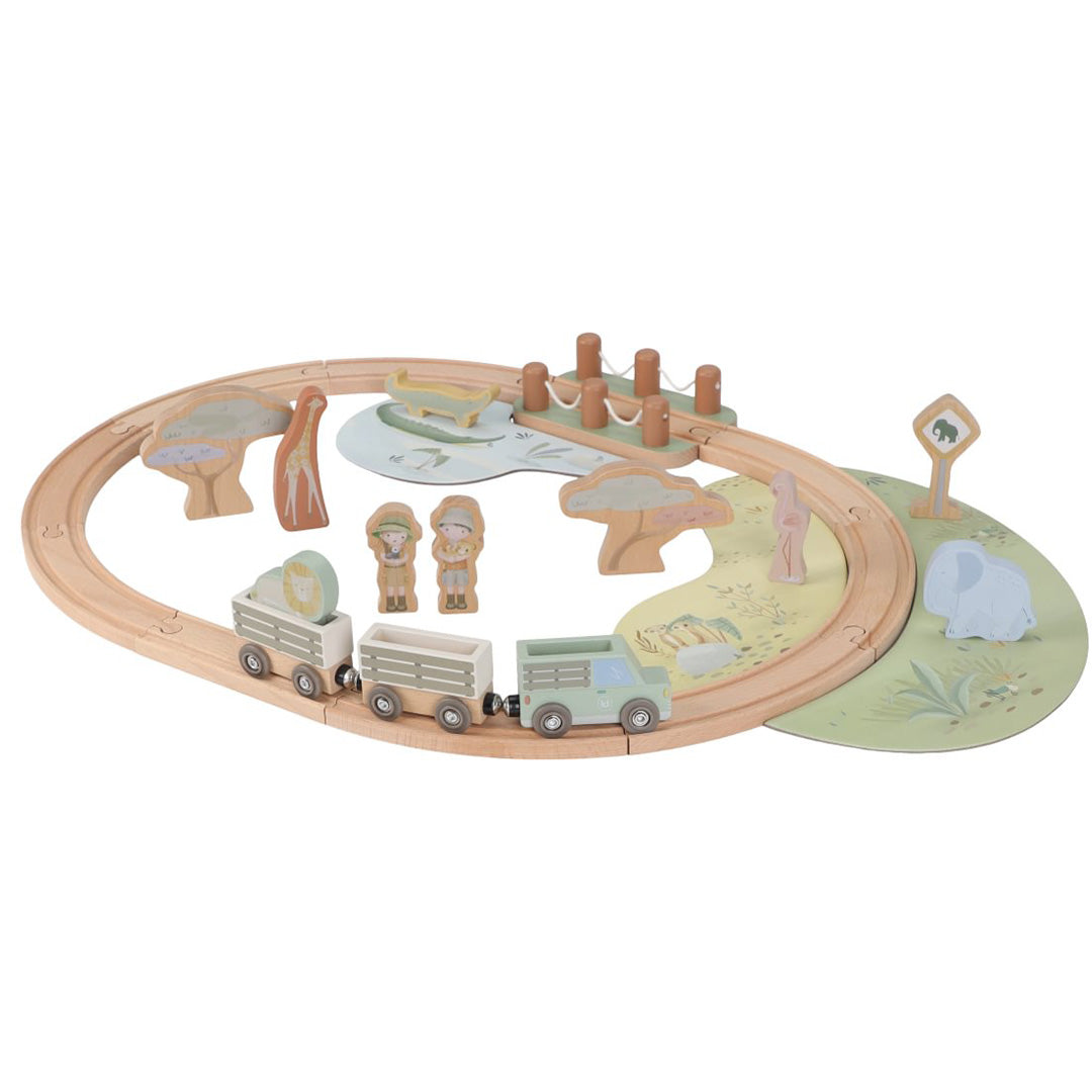 little dutch treinset - safari friends | LD7451 | 