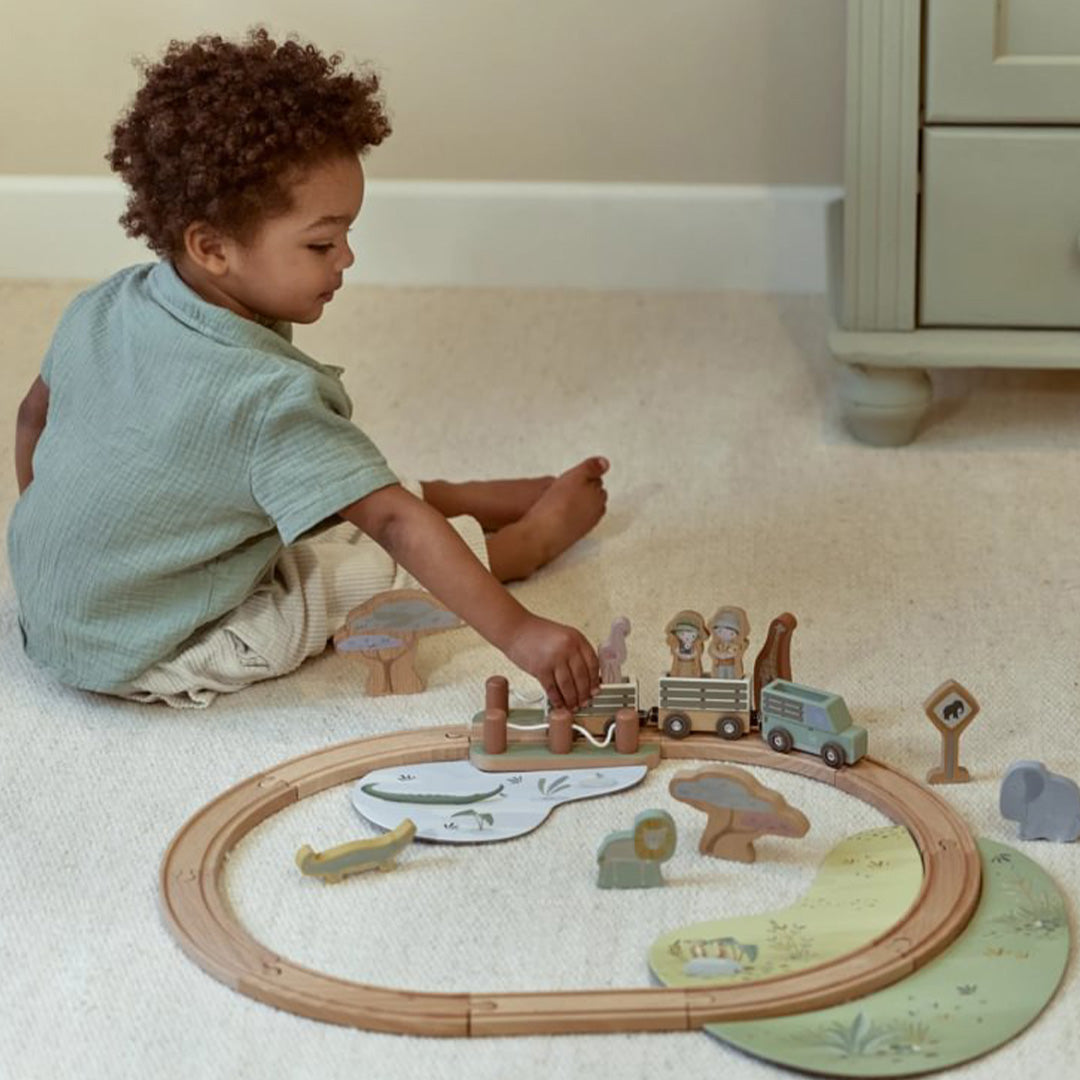 little dutch treinset - safari friends | LD7451 | 2