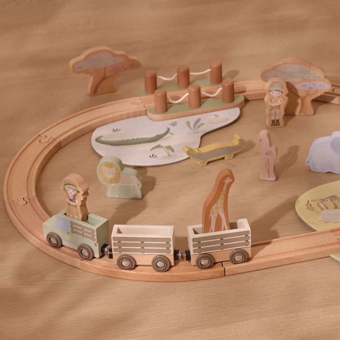 little dutch treinset - safari friends | LD7451 | 6