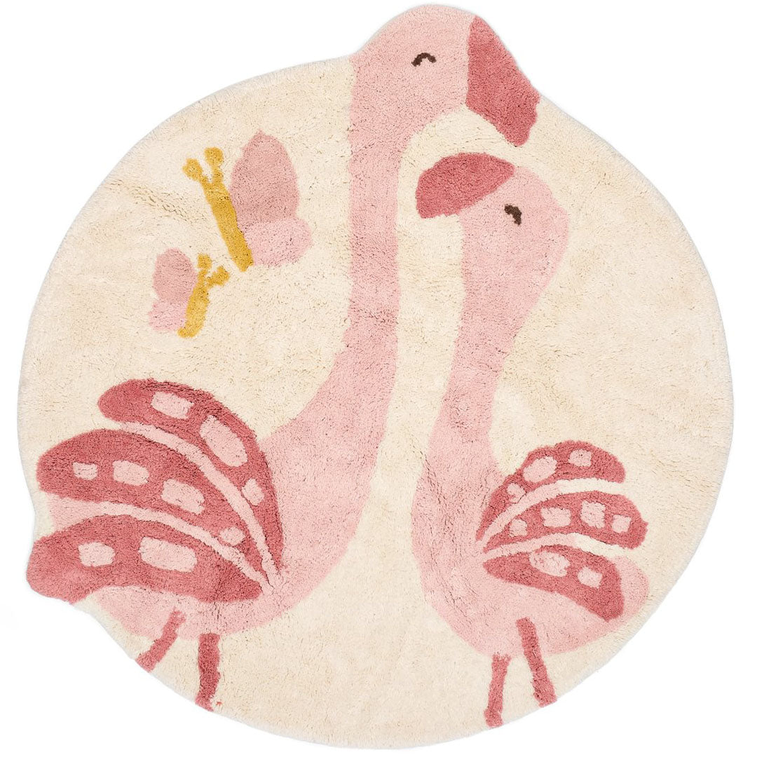 little dutch vloerkleed safari friends - flamingo - Ø110 cm | LDRU10356047 | 