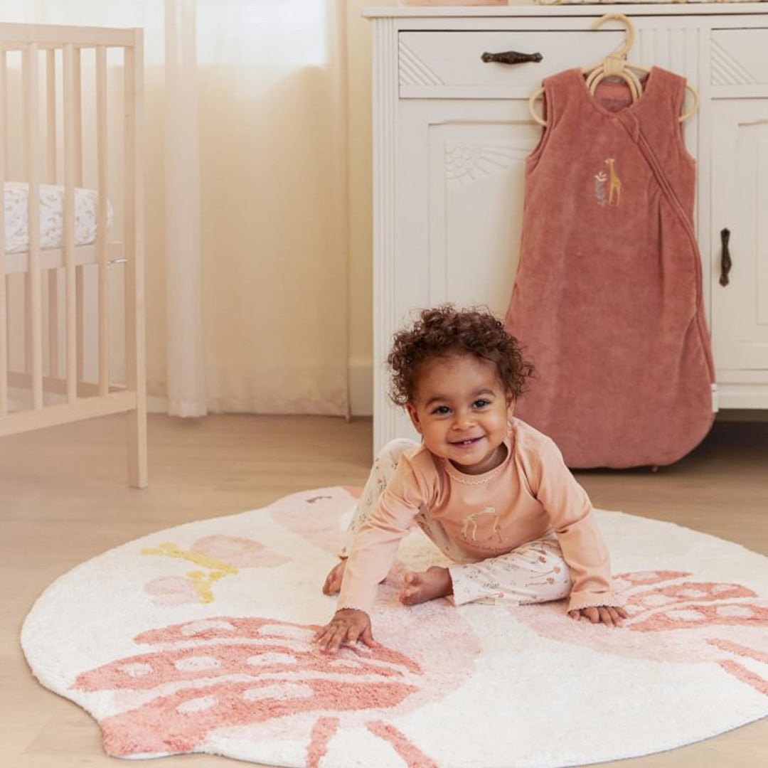 little dutch vloerkleed safari friends - flamingo - Ø110 cm | LDRU10356047 | 2
