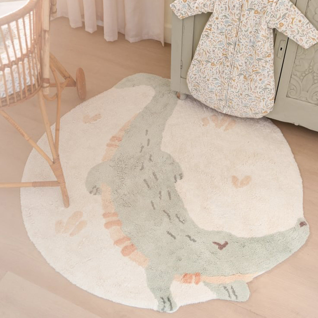 little dutch vloerkleed safari friends - krokodil - 120x117 cm | LDRU10316047 | 2