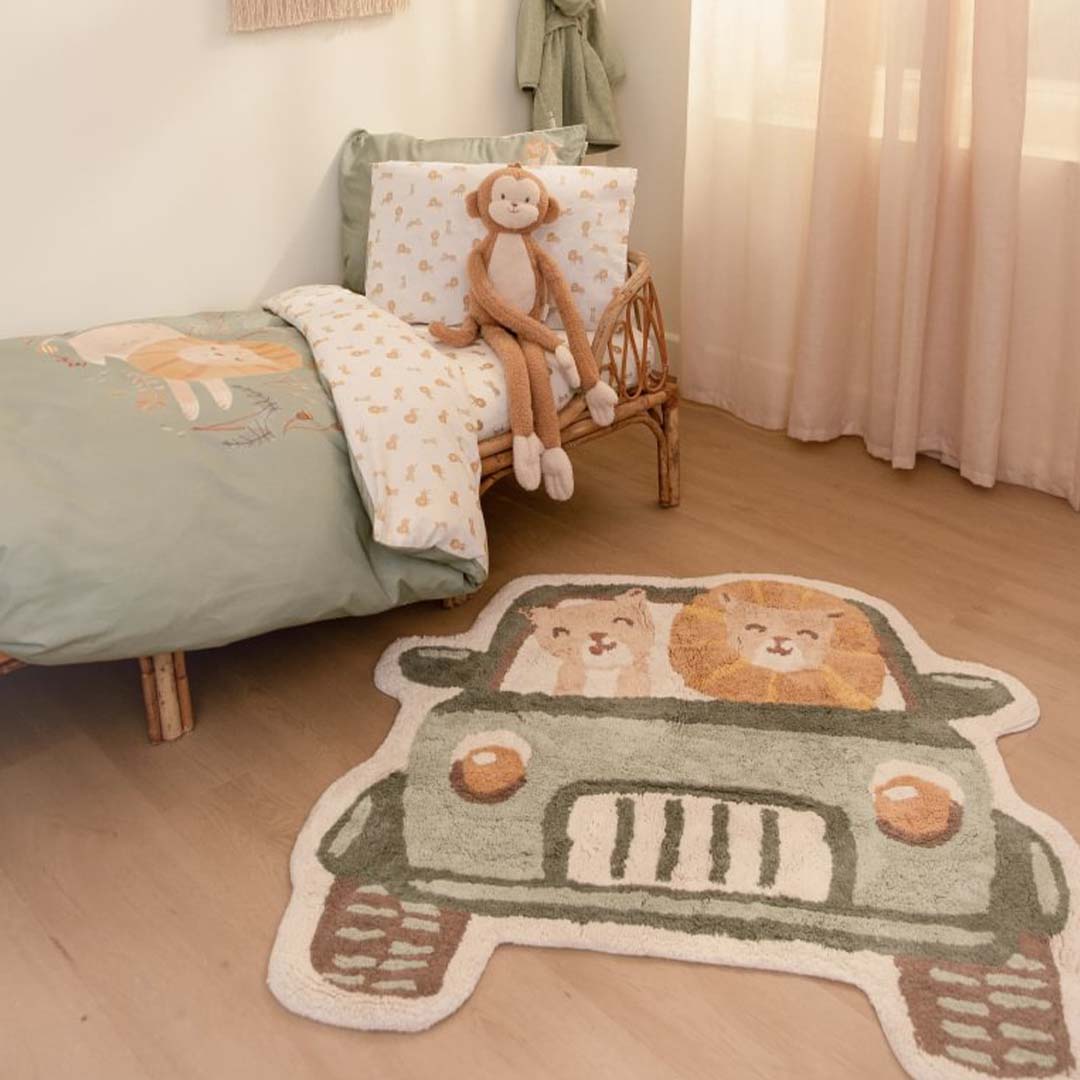 little dutch vloerkleed safari friends - safari auto - 110x108 cm | RU10506047 | 2