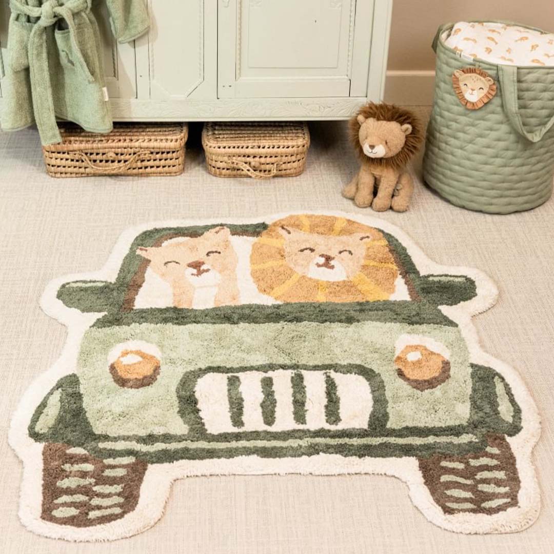 little dutch vloerkleed safari friends - safari auto - 110x108 cm | RU10506047 | 3
