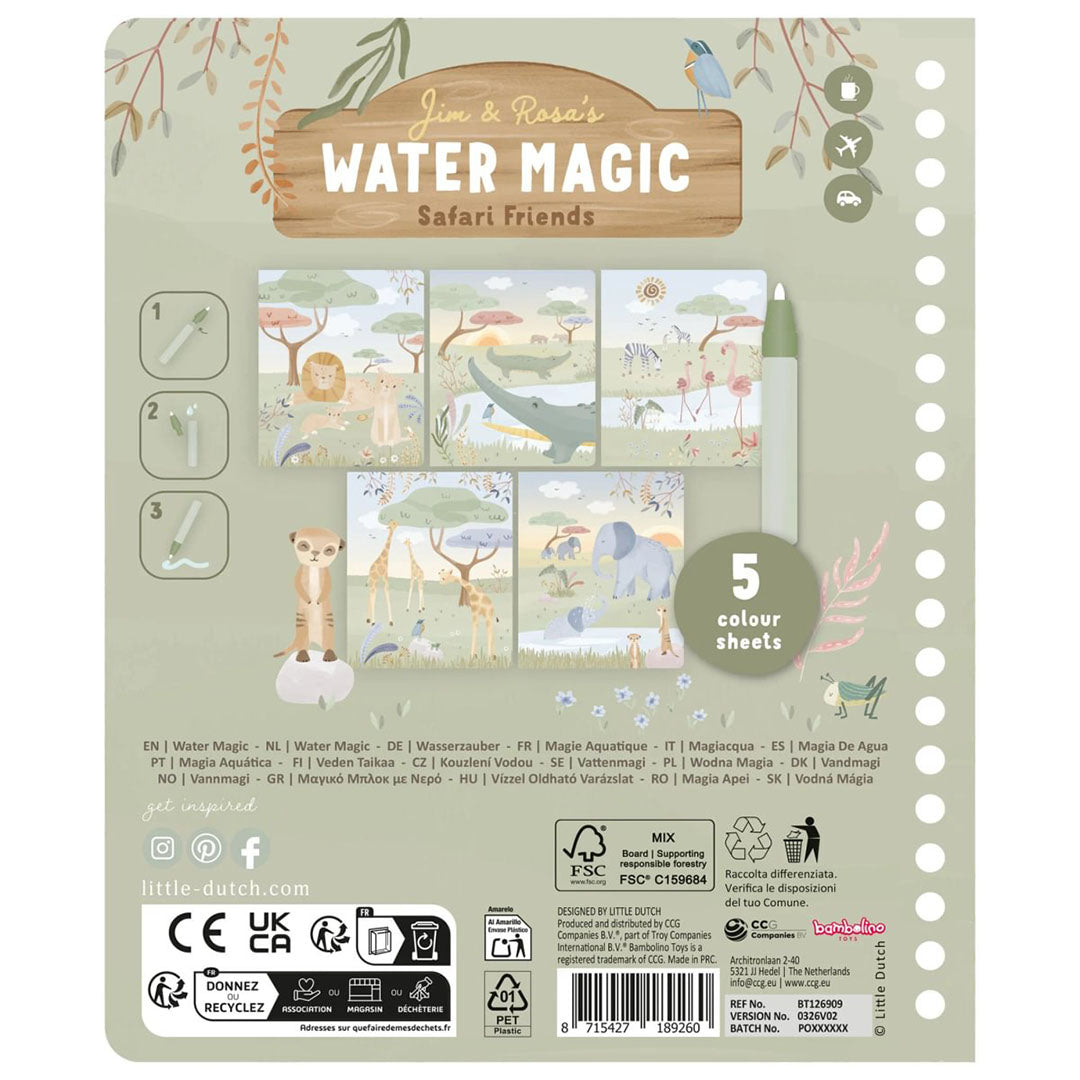 little dutch waterkleurboek rosa - safari friends | LDBT126909 | 2