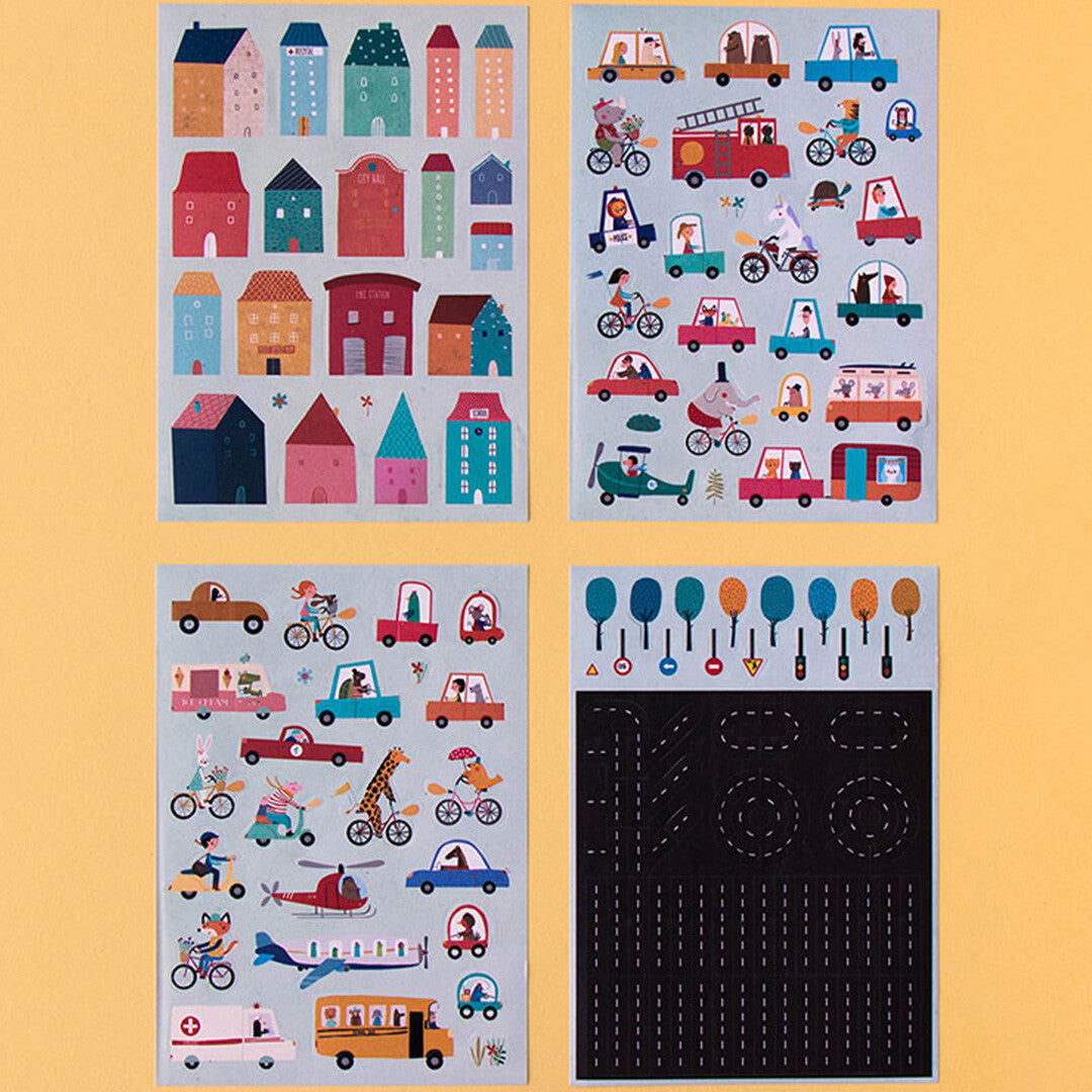 londji herbruikbare stickers my city - 150st | AC004U | 3