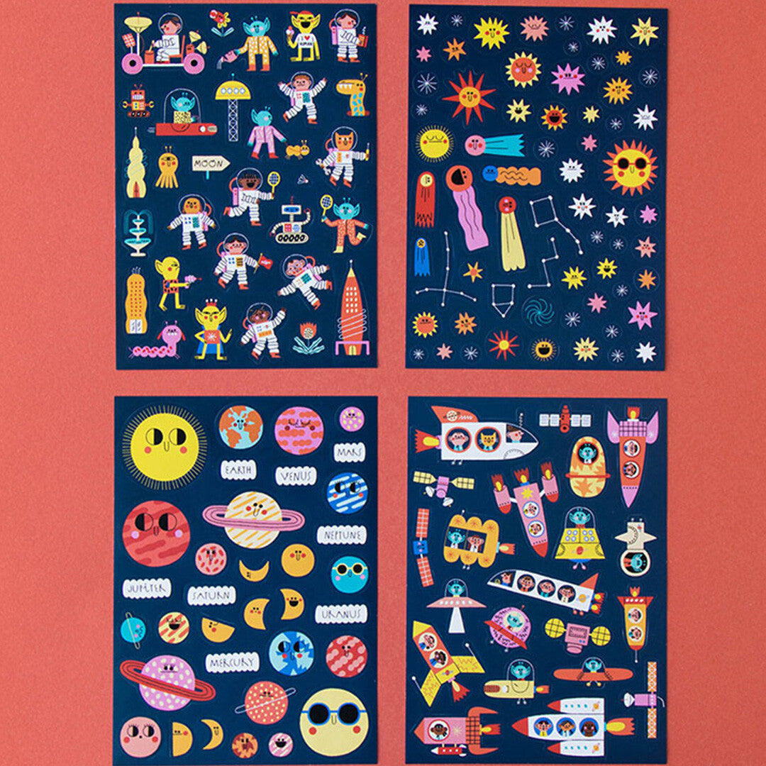 londji herbruikbare stickers space - 150st | AC005U | 3