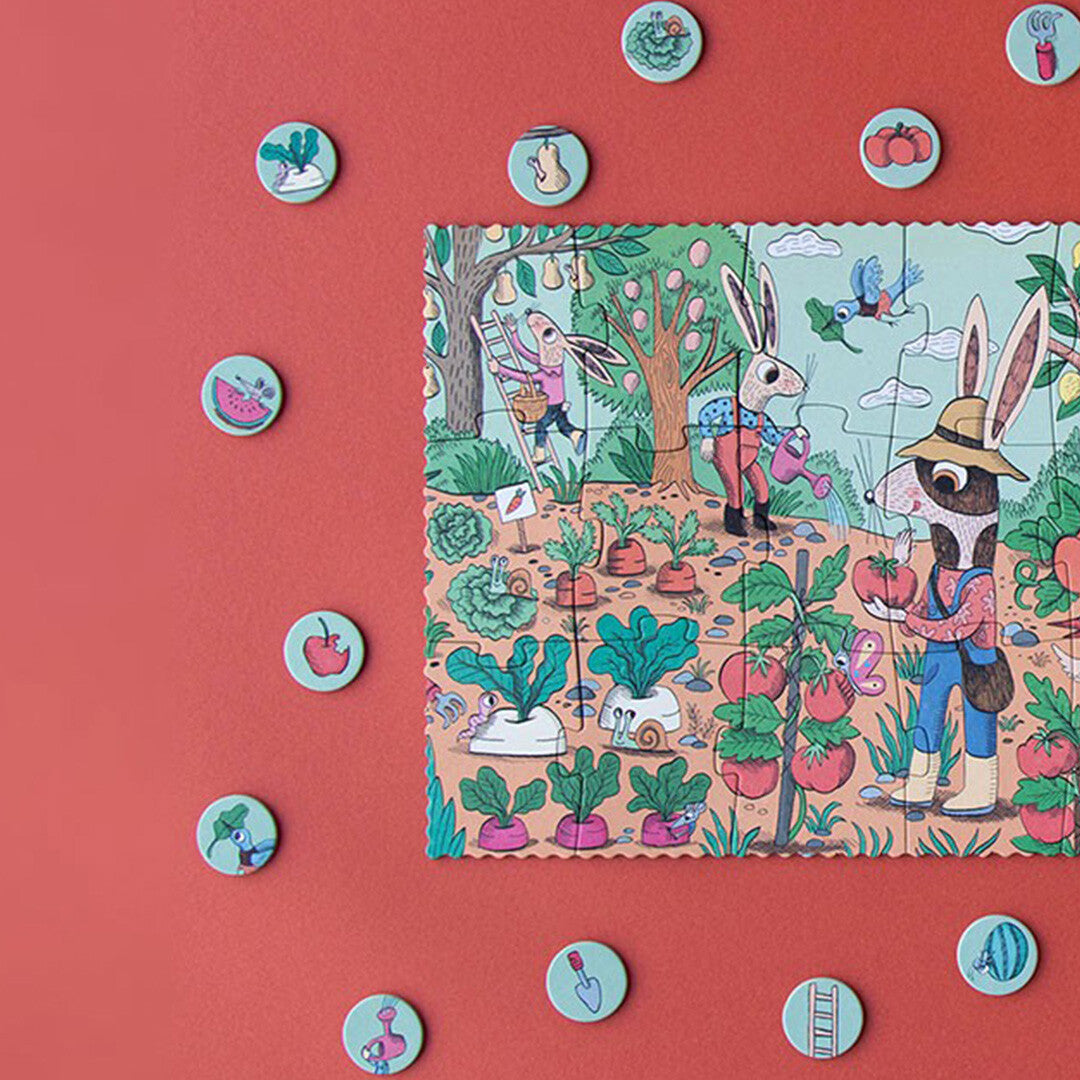 londji puzzel en zoekspel rabbit's garden - 2x24st | PZ568U | 1