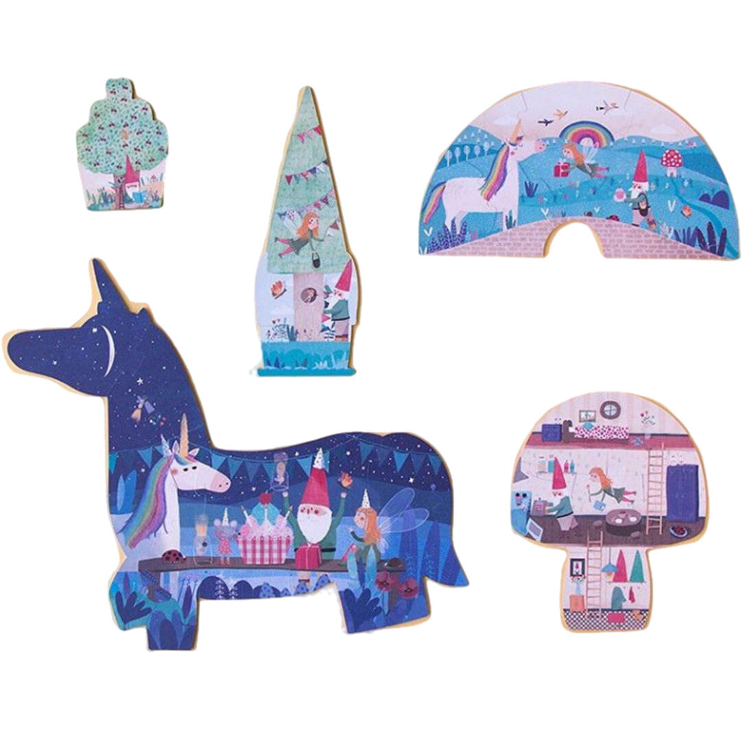 londji puzzel happy birthday unicorn - omkeerbaar - 2, 4, 6, 8 , 10st | PZ572U | 1