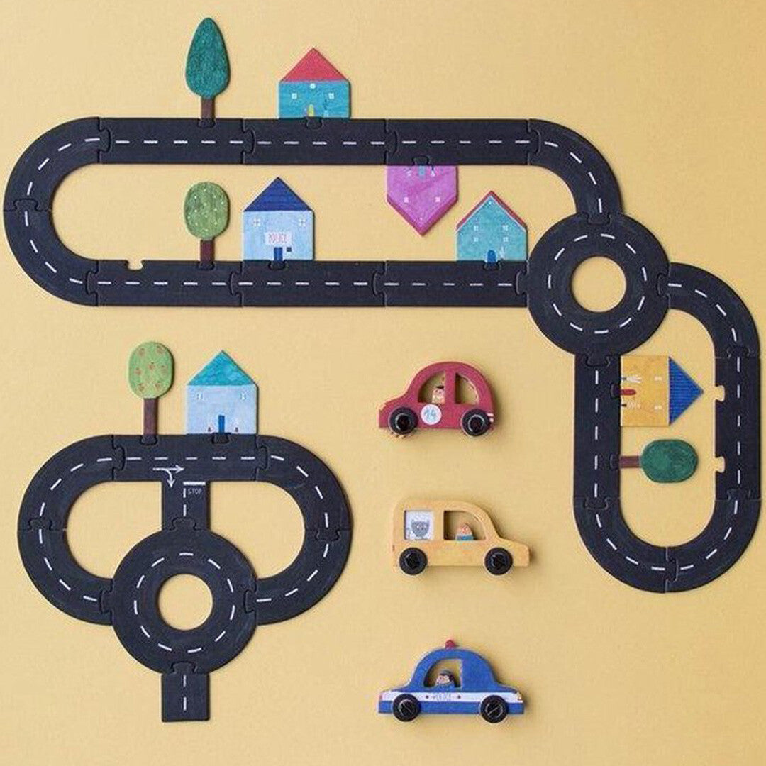 londji vloerpuzzel en spel autoweg - roads | FG014U | 3