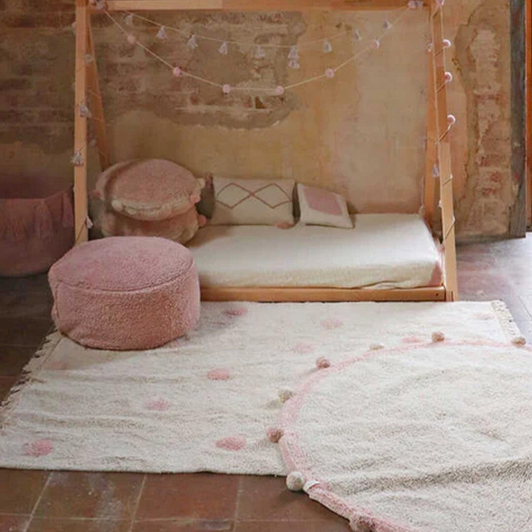lorena canals vloerkleed hippy dots - vintage rose - 120x160 cm | C-HIDO-VNU | 1