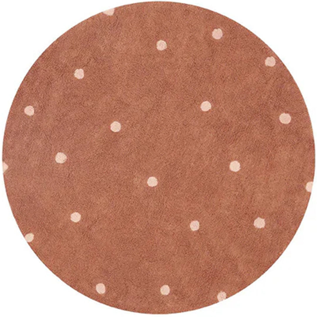 lorena canals vloerkleed rond stippen - chestnut - Ø140 cm | C-RDOT-CHS | 0