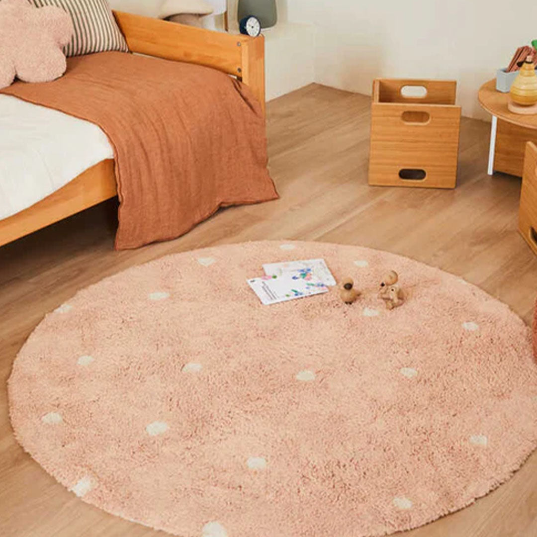 lorena canals vloerkleed rond stippen - rose - Ø140 cm | C-RDOT-ROS | 1