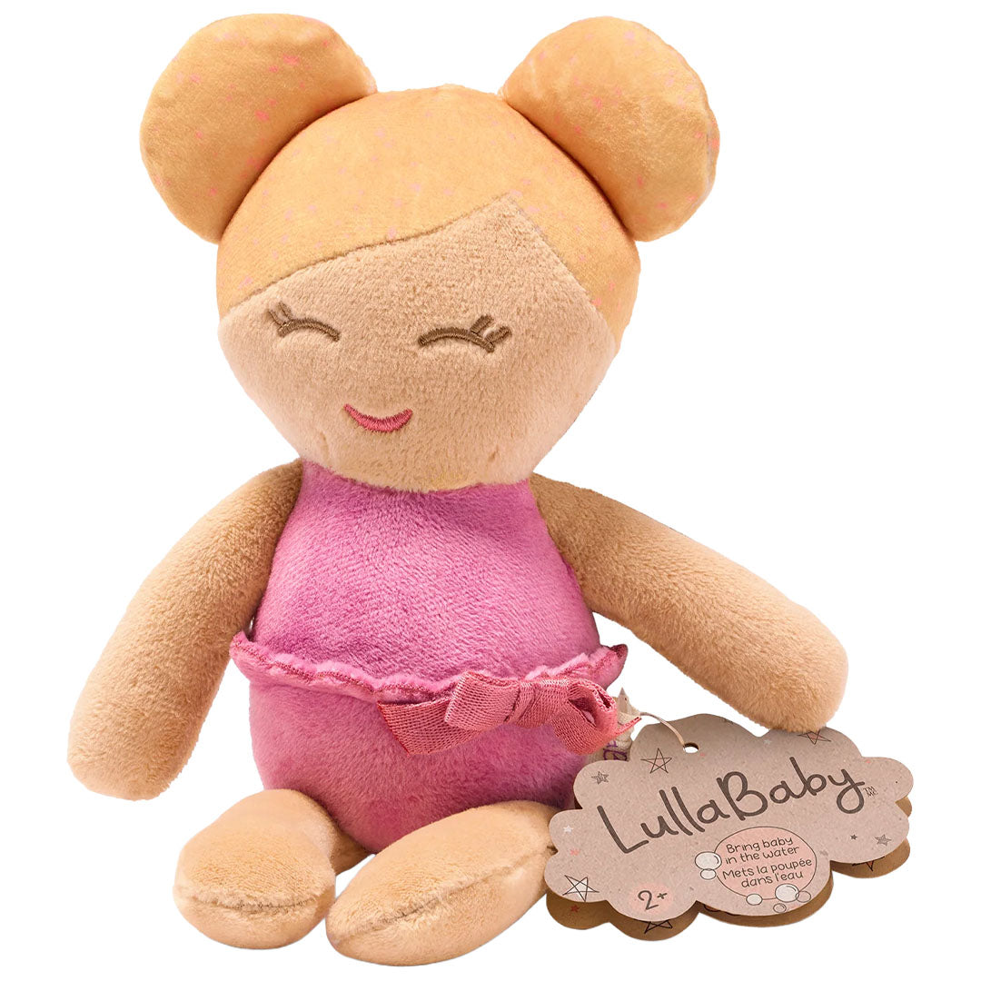 lullababy badpop pluche - blond meisje - 15 cm | LBY7333 | 