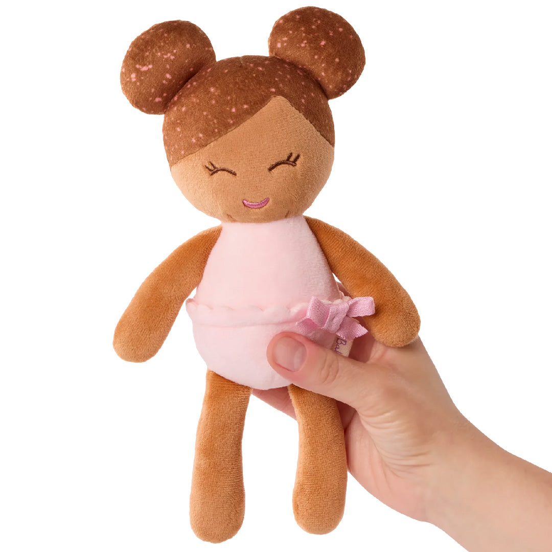 lullababy badpop pluche - bruin meisje - 15 cm | LBY7332 | 3