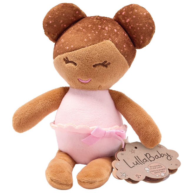 lullababy badpop pluche - bruin meisje - 15 cm | LBY7332 | 