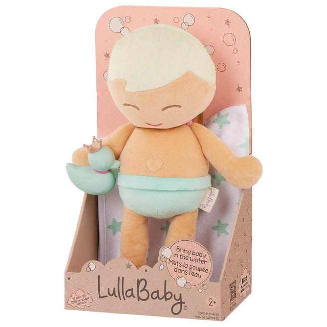 lullababy badpop pluche met accessoires - blond jongetje - 35,5 cm | LBY7265 | 