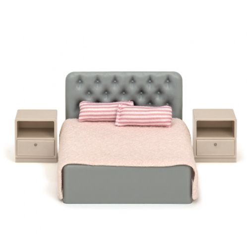 lundby poppenhuis slaapkamer - grijs-roze | LY603064 | 0