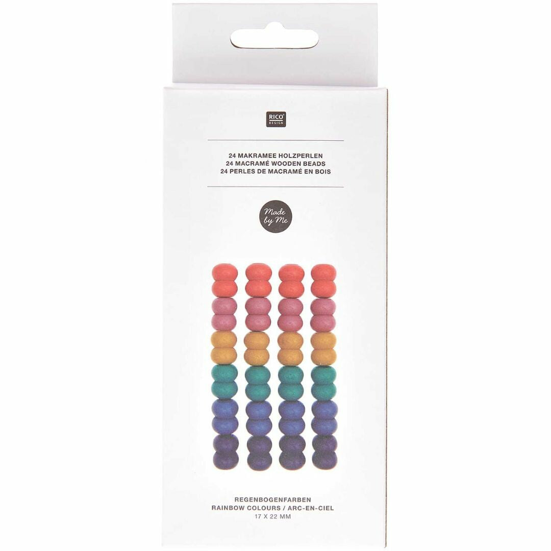 macramé kralen - rainbow - 24st | 500231 | 3