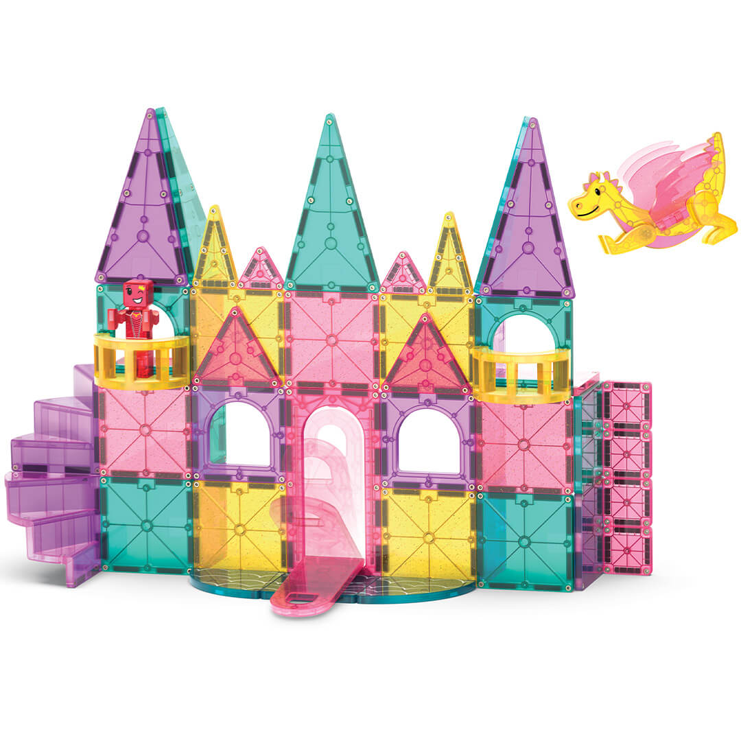 magna-tiles magnetische tegels castle deluxe met micromags - 48st | 242048CA | 1