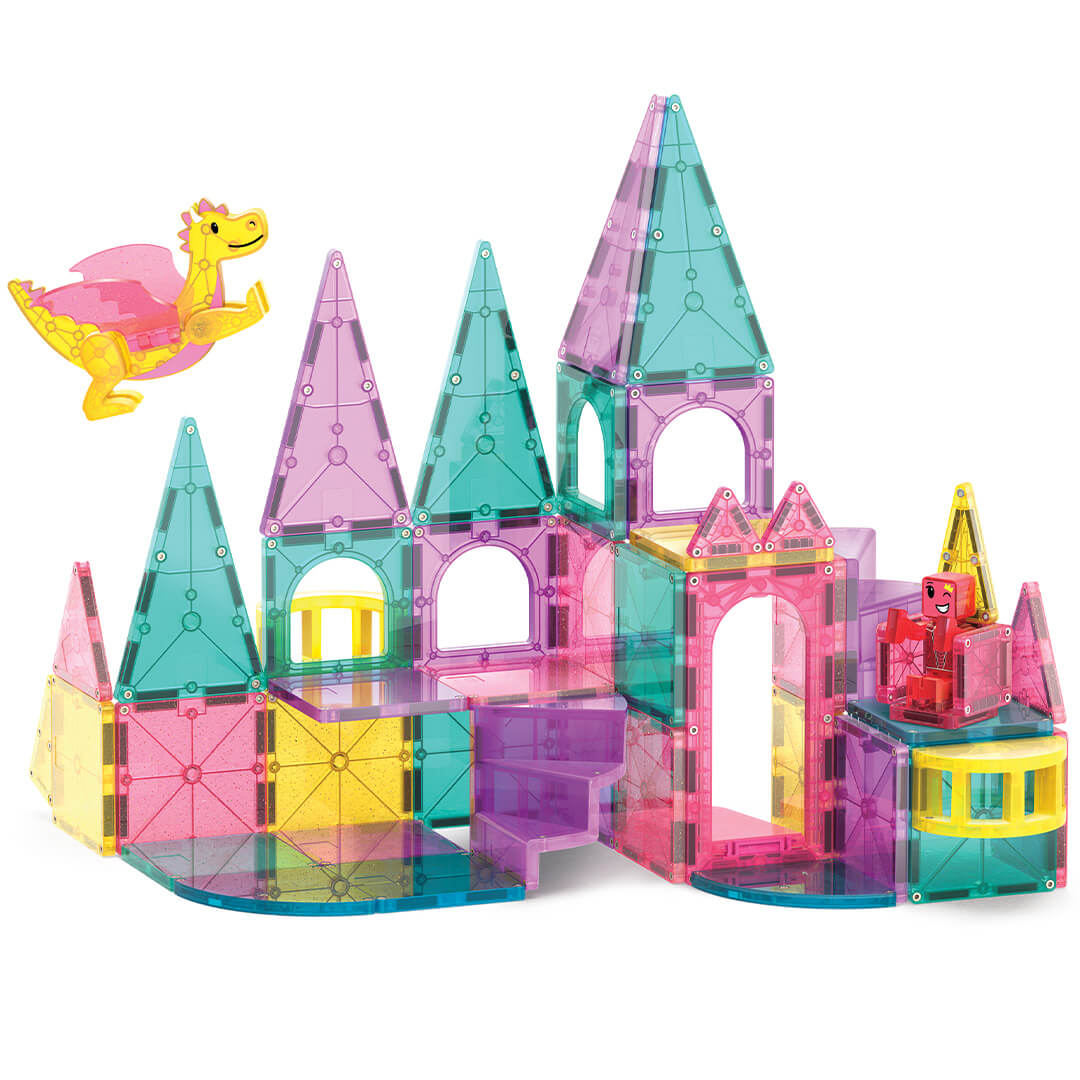 magna-tiles magnetische tegels castle deluxe met micromags - 48st | 242048CA | 2