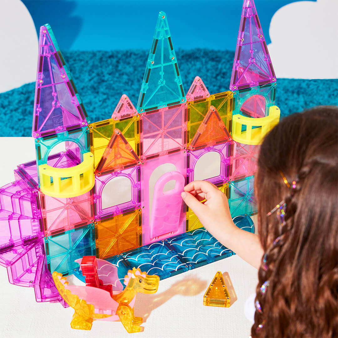 magna-tiles magnetische tegels castle deluxe met micromags - 48st | 242048CA | 4