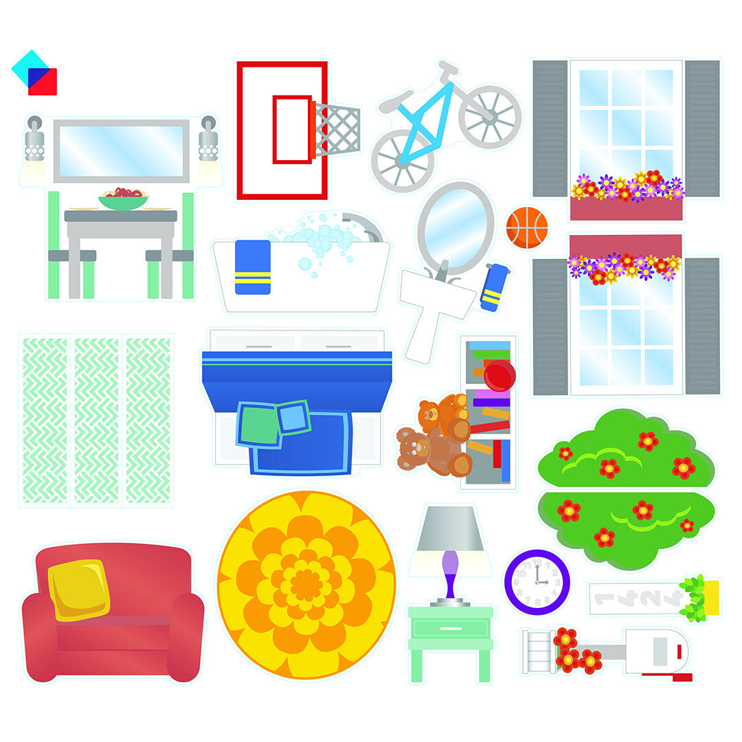 magna-tiles magnetische tegels clear colors - house - 28st  | 631291183327 | 2