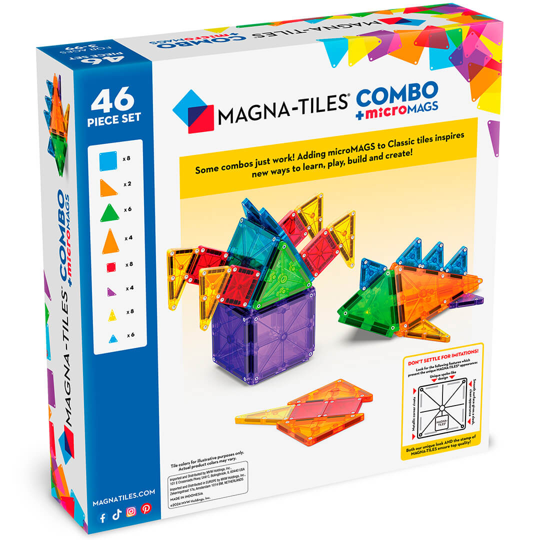 magna-tiles magnetische tegels combo met micromags - 46st | 244046COM | 5