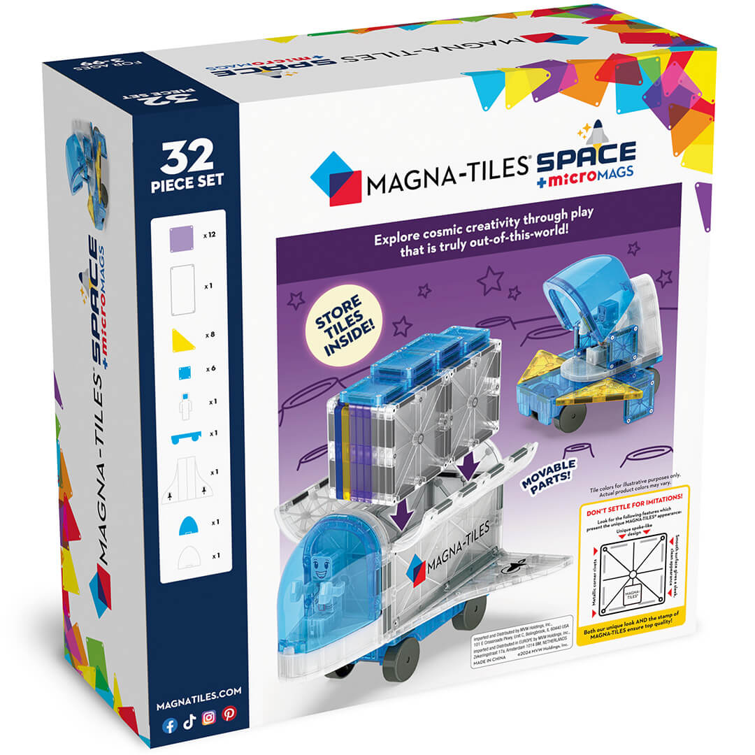 magna-tiles magnetische tegels space met micromags - 32st | 242032SP | 5